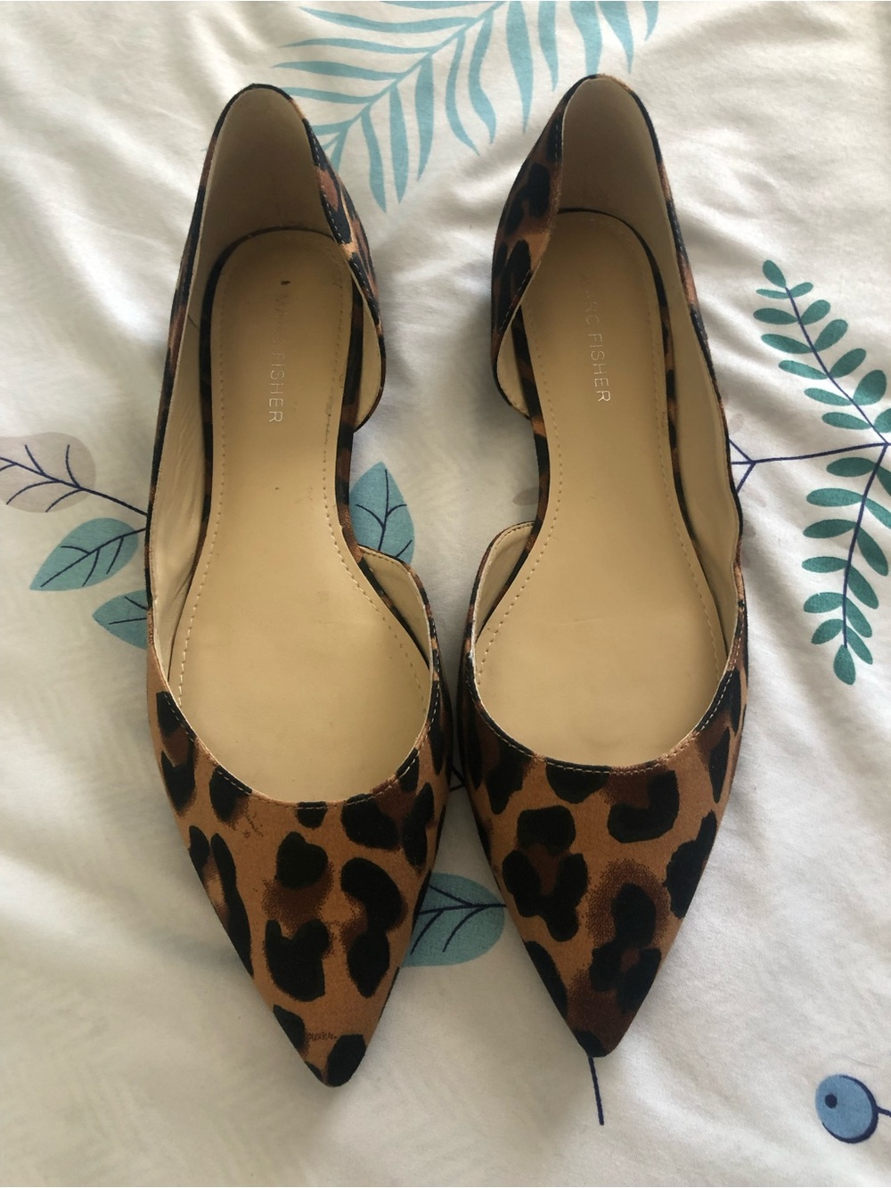 Marc Fisher Leopard-Print Pointed D'Orsay Flats - Brown & Black